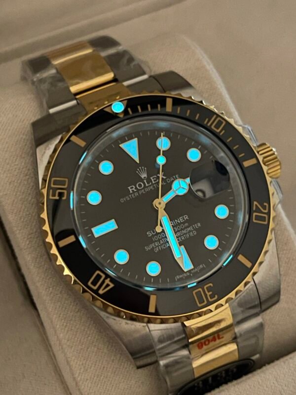 Rolex Submariner Date 2 tone Gold Black dial by West Side Watches